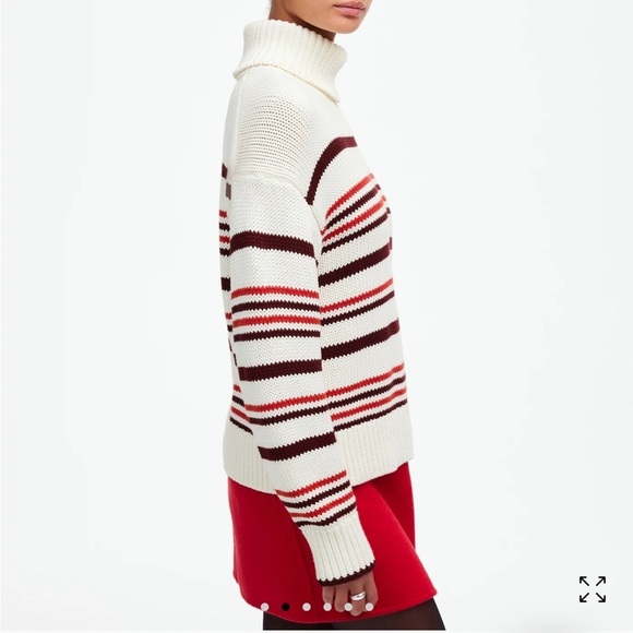 Madewell Ribbed Cotton Turtleneck Sweater in Stripe - Picture 2 of 6